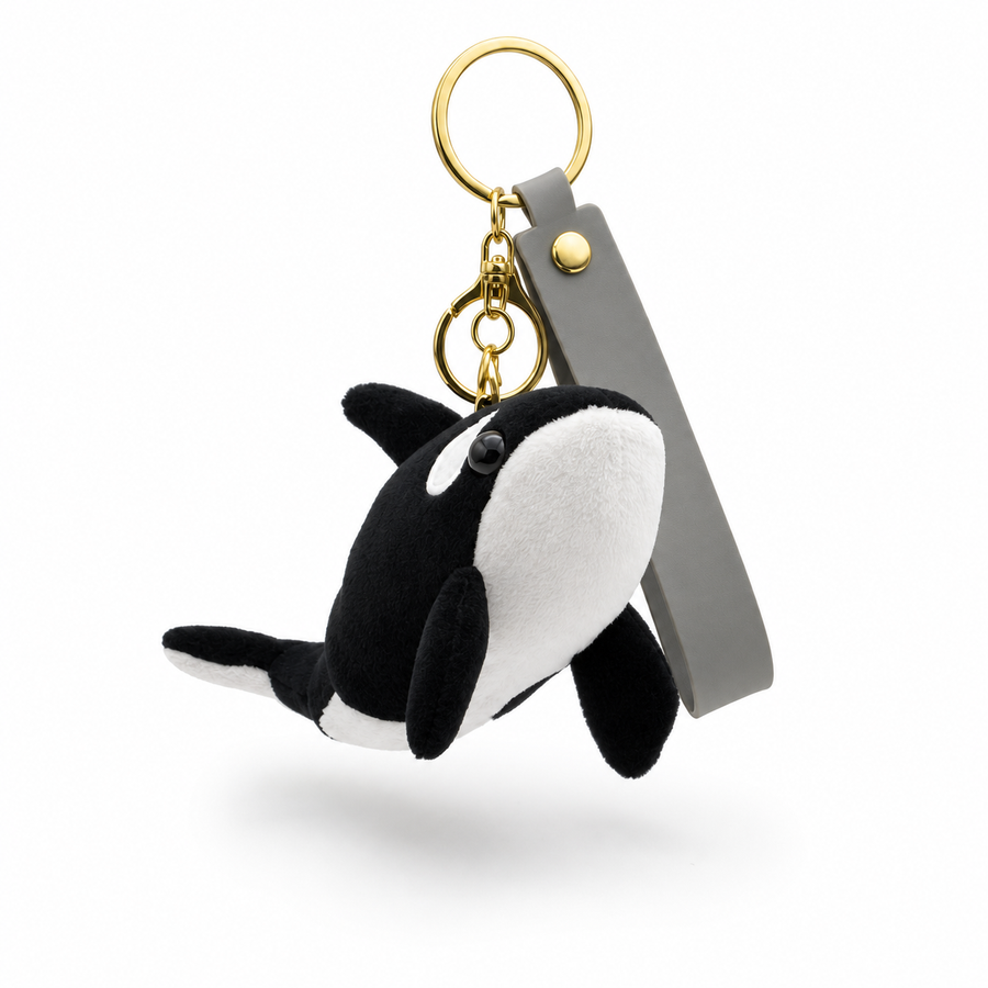 Mini Orca Plush Keychain – 12cm Whale Bag Charm