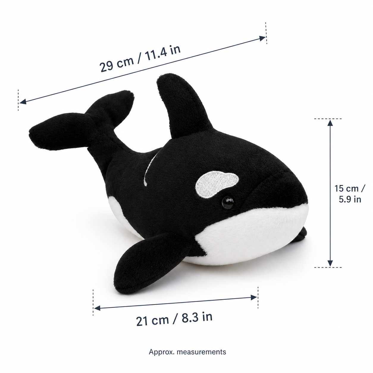 Hzboo Realistischer Orca-Plüsch – 29 cm / 11.4 in