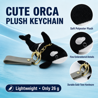 12cm mini orca plush keychain size guide