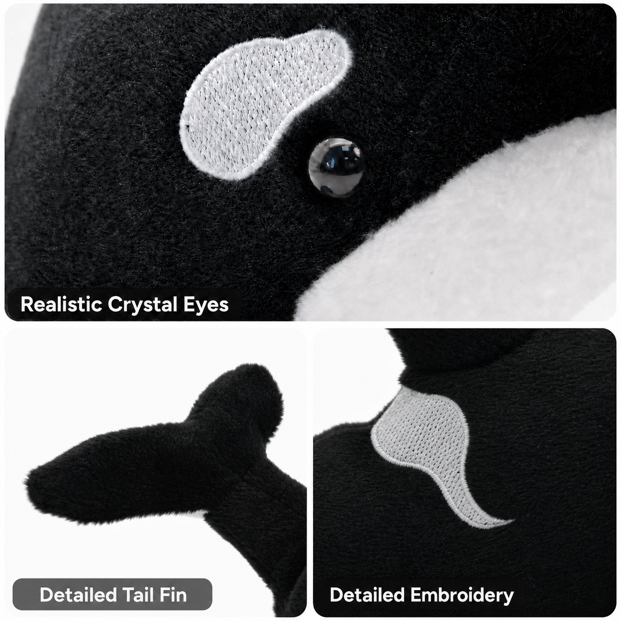 Hzboo Realistischer Orca-Plüsch – 29 cm / 11.4 in