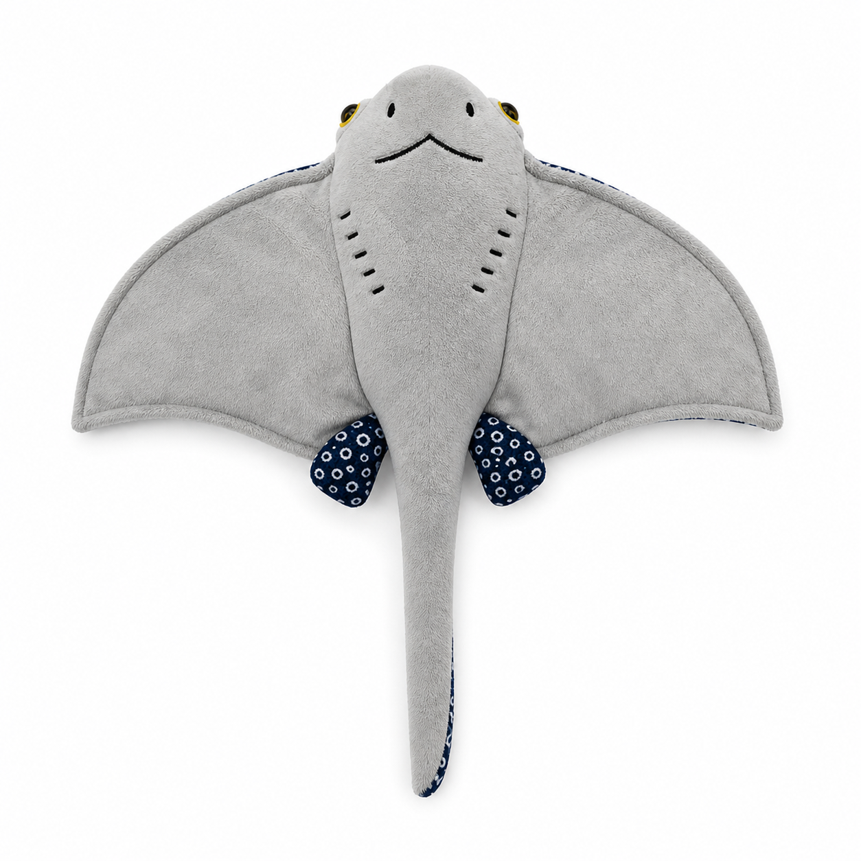 Spotted eagle ray plush white underside view