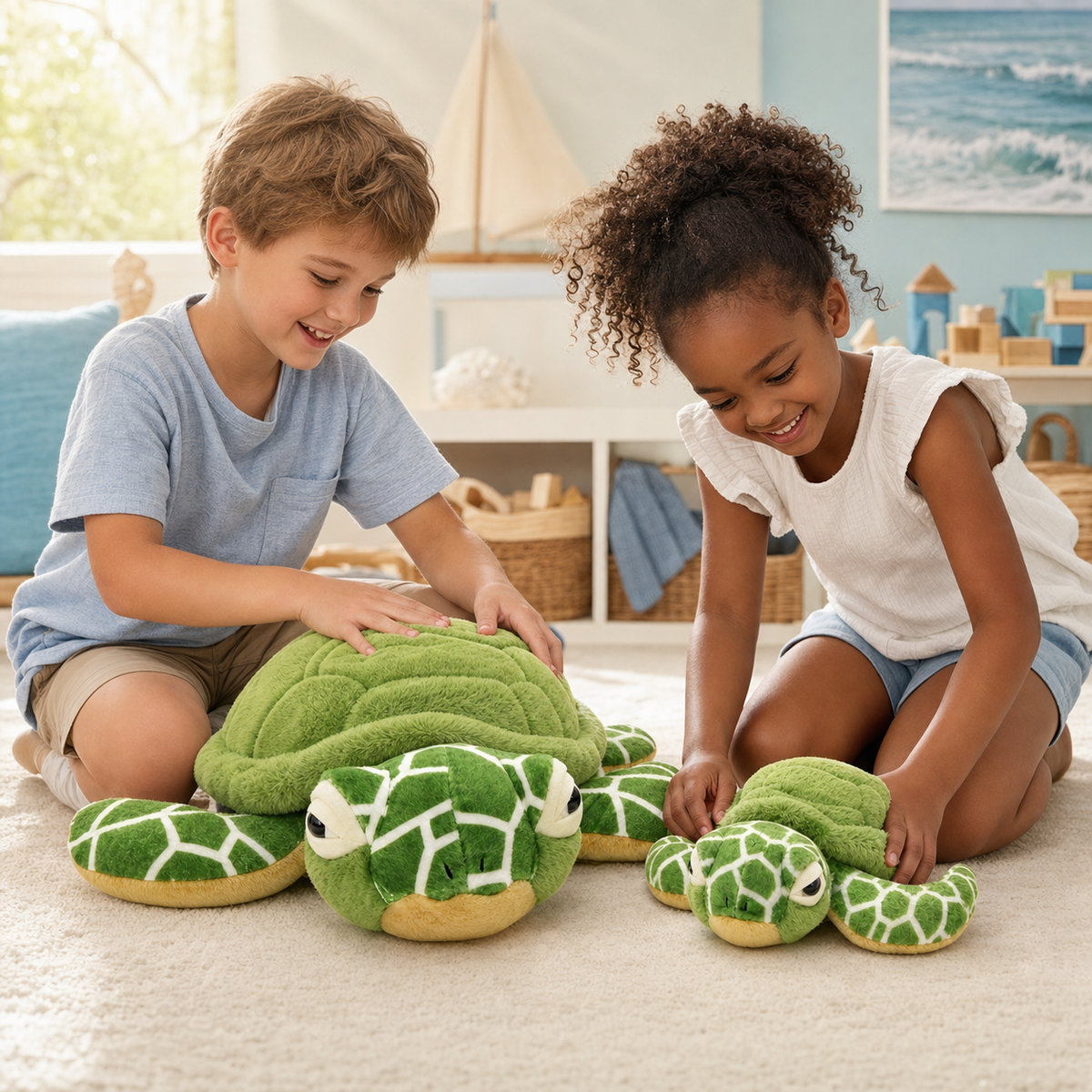 Compact 25cm sea turtle plush toy