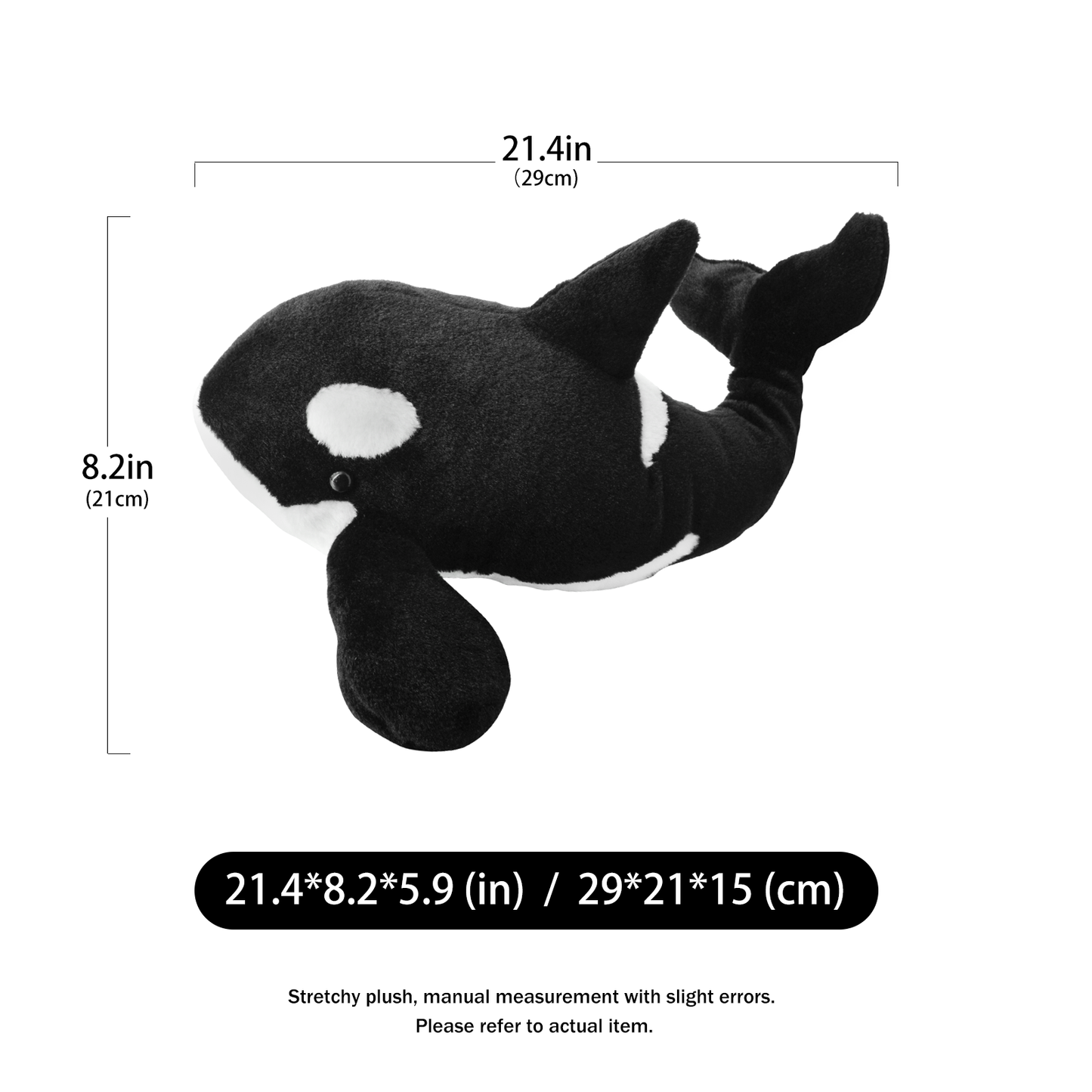 Hzboo simulation killer whale plush toy 30cm stuffed plush toy