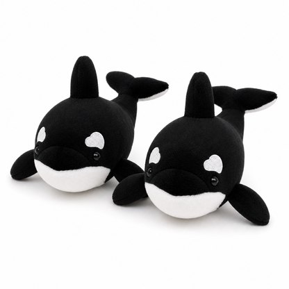 Two Hzboo realistic orca plush dolls, 11.4-inch, two-pack