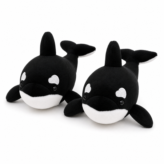 Two Hzboo realistic orca plush dolls, 11.4-inch, two-pack