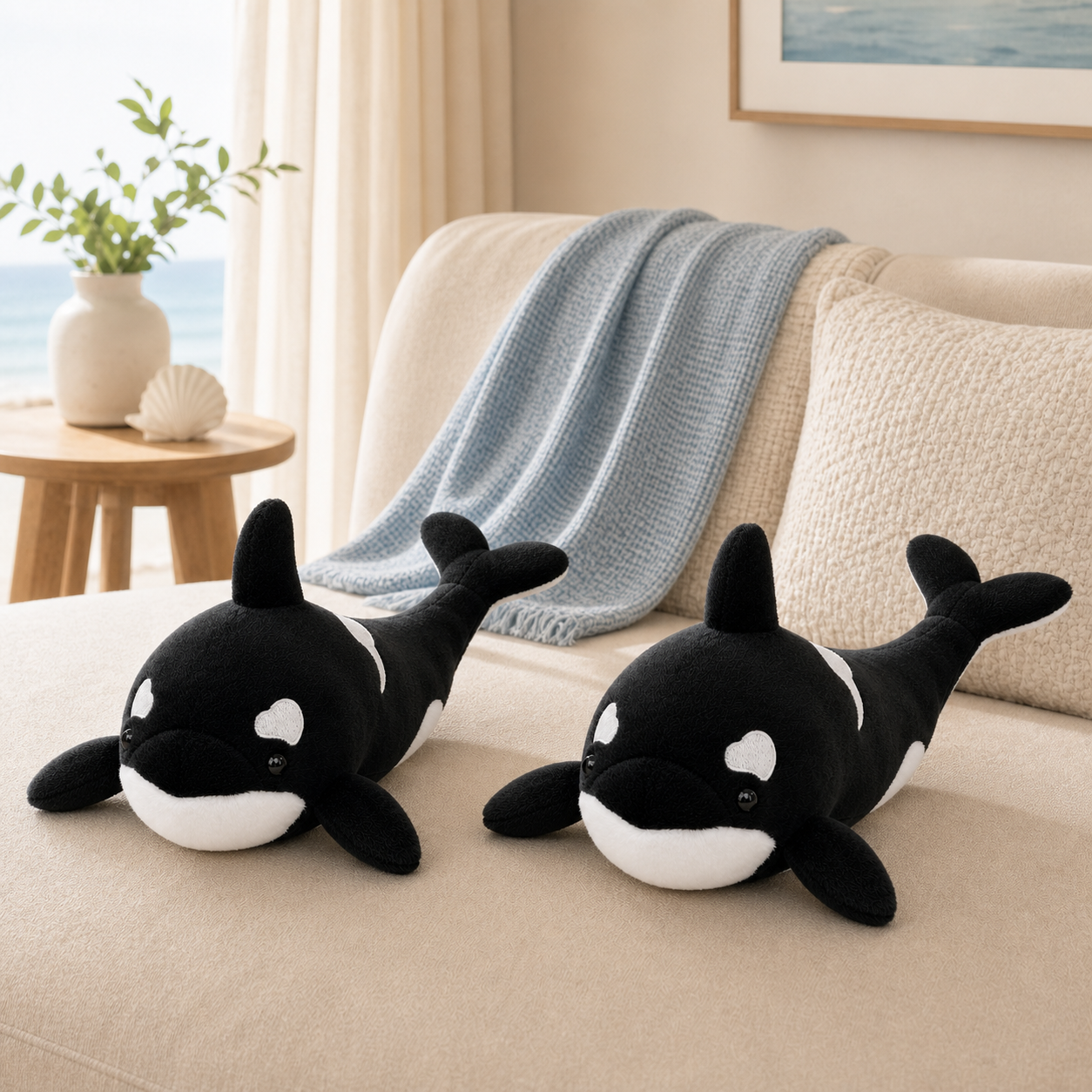 Realistic Orca Plush 2-Pack – 11.4-Inch Killer Whale Stuffed Animals