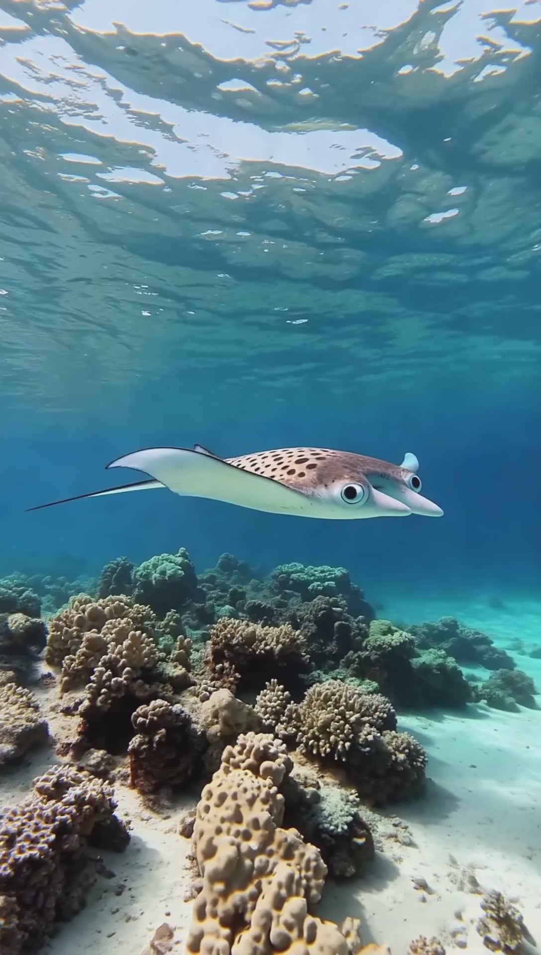 Video showing the spotted eagle ray plush from multiple angles