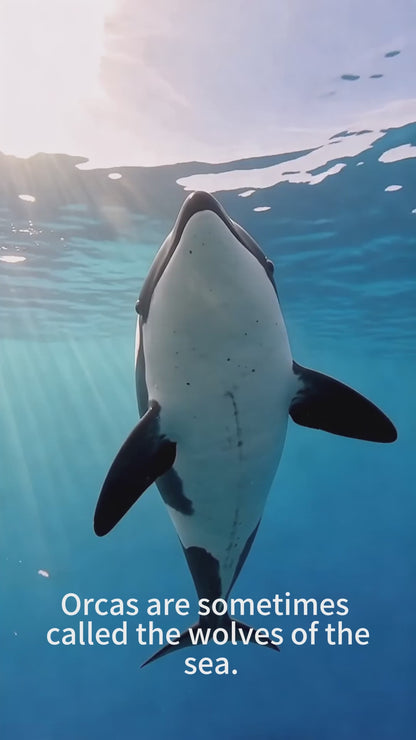 Video showing the realistic 11.4-inch orca plush from multiple angles